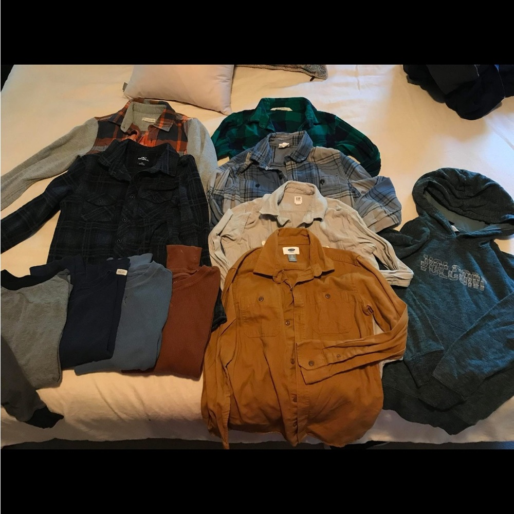 Boys flannel and long sleeve shirts bundle